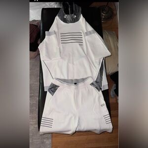 Men’s Boss Ivory and Charcoal Sweater & Shorts Set